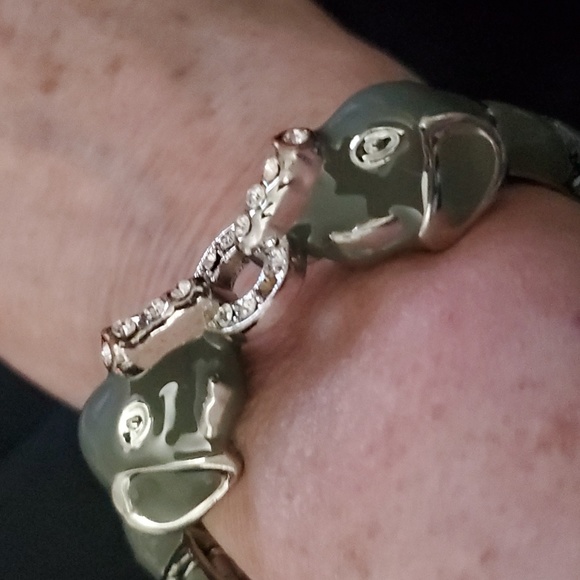 Elephant Rhinestone Bangle - Picture 1 of 3